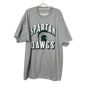 Michigan State Spartan Dawgs T-Shirt Sportswear Game Day Casual Gray XXL NWT
